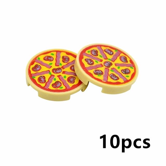 Stadt Lebensmittel Bausteine Küchenzubehör Hamburger Pizza Pommes Kuchen Schokolade Kekse MOC Steine Spielzeugkorb Teile LEDUO