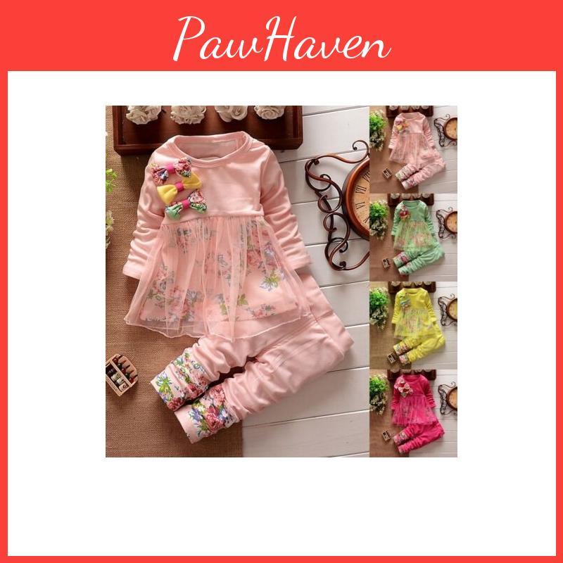 Premium Qualität Kleinkind Säugling Kinder Baby Mädchen Outfits Kleidung T-Shirt Tops Kleid Und Hosen 2-teiliges Set