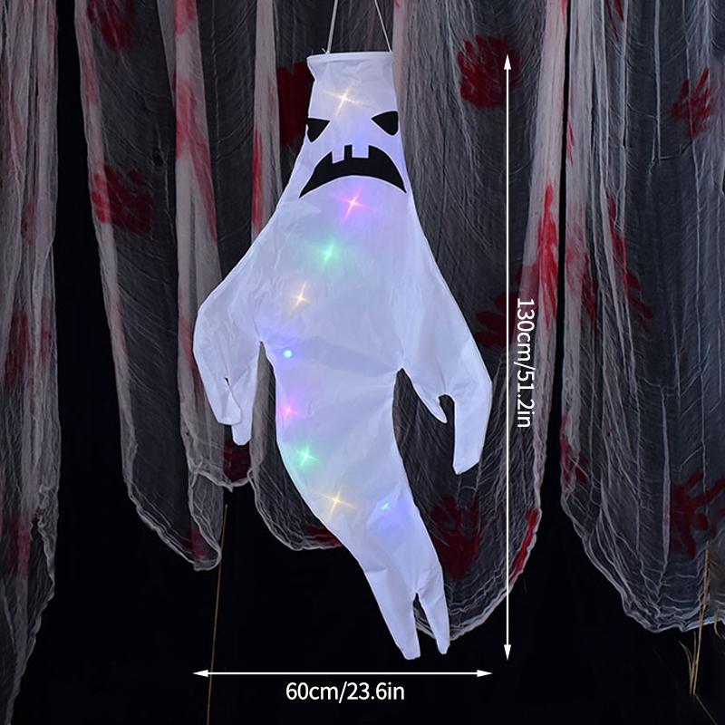 Halloween Decoration Scary Ghost Windsock Glow In The Darks Party Gifts Party Hanging Flags Day of The Dead Dia De Muertos