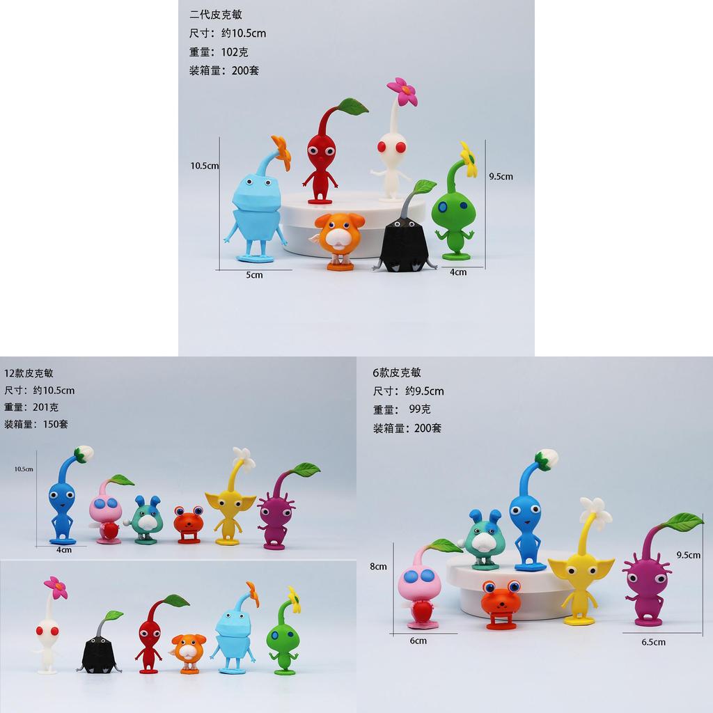 Pikmin Verzamelfiguren Set van PVC voor Gamefans Met Displaystandaard