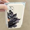Black Lotus Pattern Case For Samsung Galaxy S24 S25 Ultra Edge S23 Plus S22 S21 FE A34 A54 A15 A35 A55 A16 A26 A36 A56 5G Capa