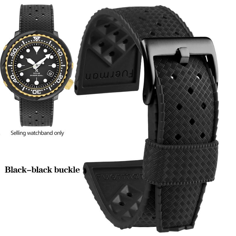 Tropical Rubber Strap  for Seiko SRP777J1 Soft Silicone Diving Waterproof Breathable Sport Wristband Men 20mm 22mm Watch Band