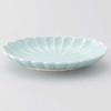 Utsuwa Roan Seto Ware Oval Plate, 7 Inches (approx. 22 X 12 Cm), Chrysanthemum Design, Sky Blue, Made In Japan