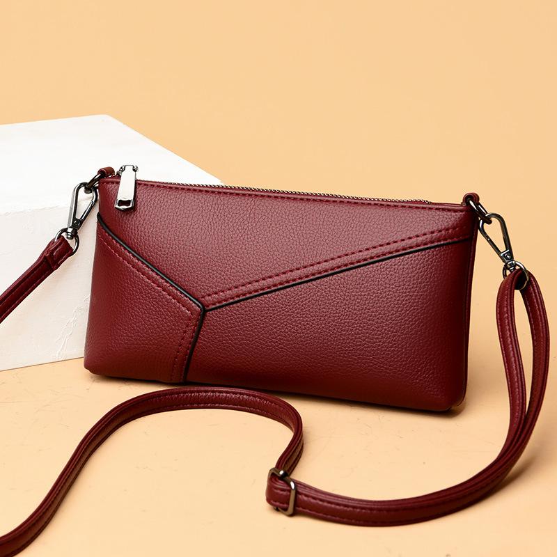 Women's Bag 2025 New Splicing Fashionable Middle-aged Mother's Mobile Phone Change Clutch Bag Simple and Versatile Messenger Bag