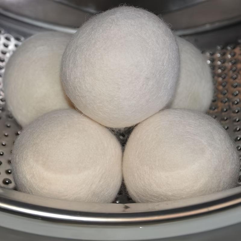 3-Pack Wool Drying Balls, High-Quality Natural Wool & Polycarbonate, Anti-Tangle Laundry Dryer Balls, Reusable Cleaning Supplies for Clothes Care