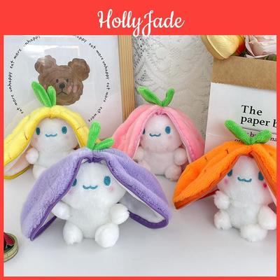 Adorable Fruity Rabbit Plush Keychain Cute Pineapple Grape Strawberry Carrot Dolls