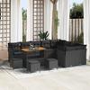 VidaXL 13-piece Garden Sofa Set with Cushions In Black Poly Rattan 3363479