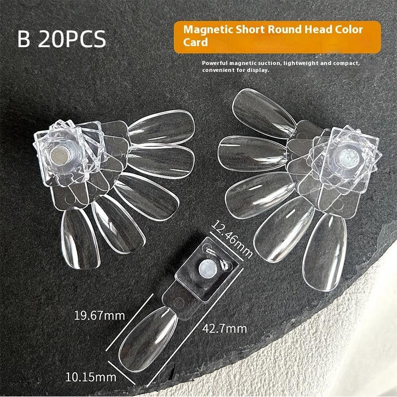 Yy Magnetic False Nail Tip Display Clear Natural Color Card Polish Gel Stand Board Nail Palette Manicure Nail Glue Practice Tool