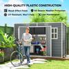 10 X 6 Ft Resin Garden Shed, Outdoor Storage Shed with Floor, Windows, Lockable Doors and Vents, Grey