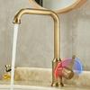 Tuqiu Antique Bronze Kitchen Faucet Gold Brass Sink Faucet Mixer Tap 360 Degree Rotation Torneira Cozinha Mixer Taps Kitchen Tap