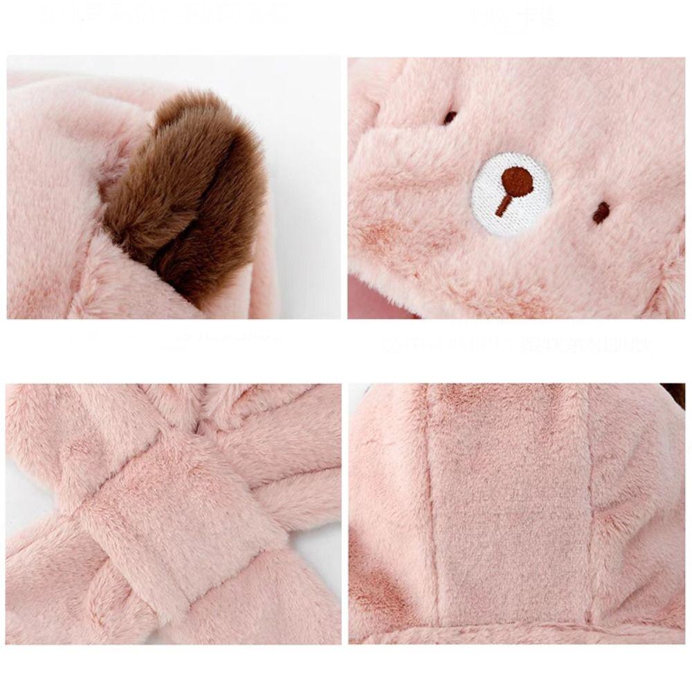 Windproof Winter Baby Hat Scarf One-Piece Infant Beanies Cap Cute Kids Hat Hooded Scarf