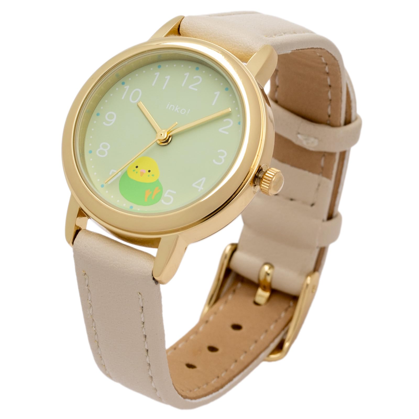 

Fieldwork Analog Watch with Leather Animal Design Women s Strap, (Parrot, Fuwamaru), Ivory, JN035-1 слоновая кость