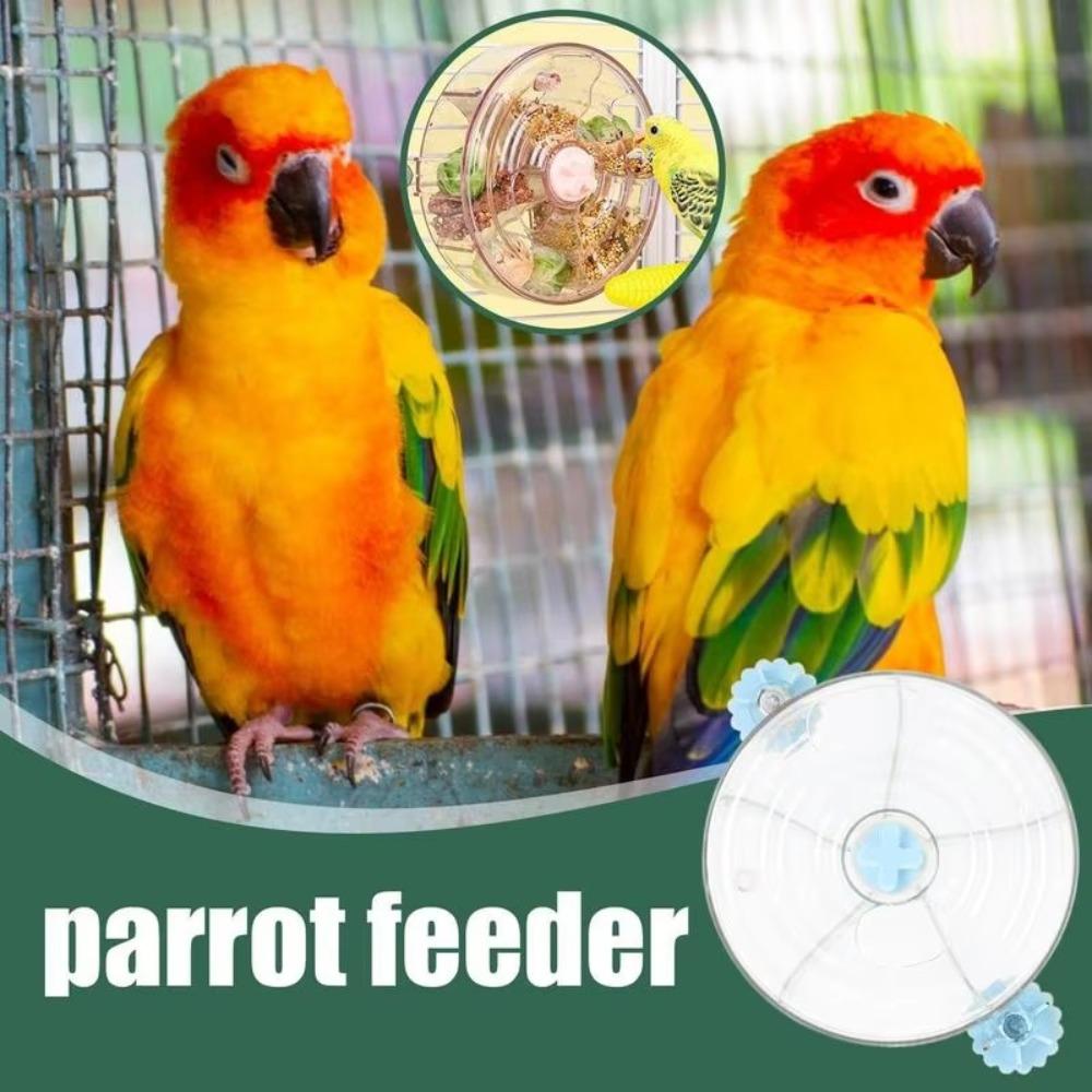 Large Capacity Birds Foraging Wheels 5 Compartments Birds Food Box  Birds Accessoires