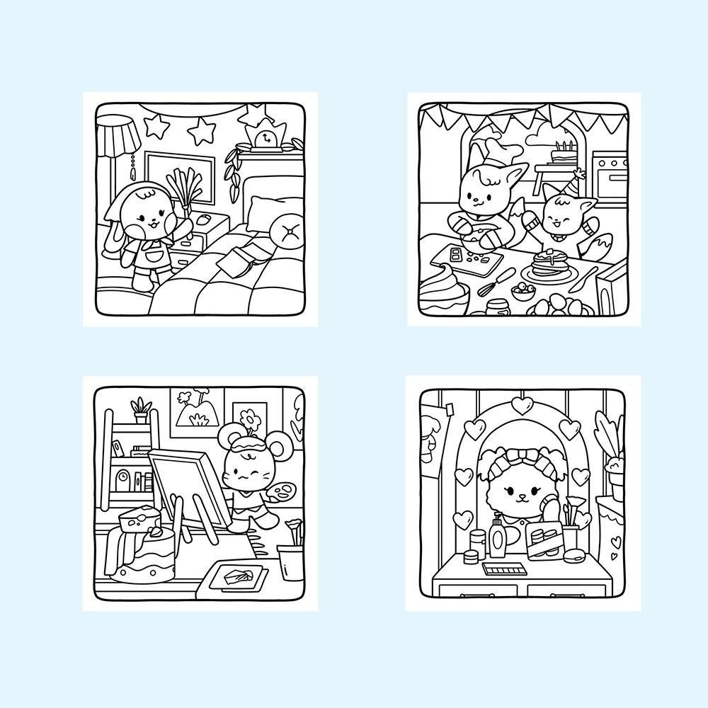 Cartoon Graffiti Painting Book Stress Relief Paperback Creative Doodles Book  for Adults And Teens