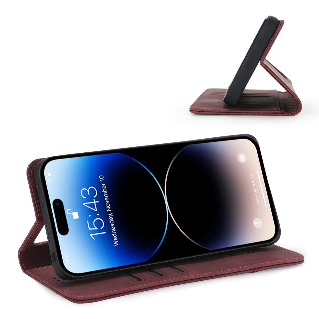  Vintage Strong Magnetic Wallet Case for iPhone 17 & Samsung S25 Ultra - Retro Flip Leather Card Holder Cover