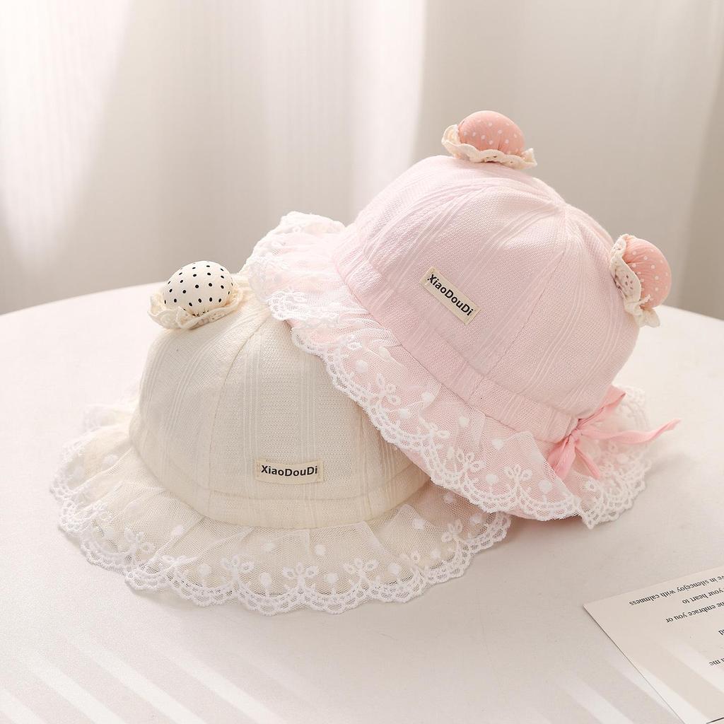 Entzückender Spitzen-Baby-Sonnenhut für Prinzessinnen – Kleinkind-Mädchen Frühjahrs- & Sommer-Eimerhut mit Sonnenschutz