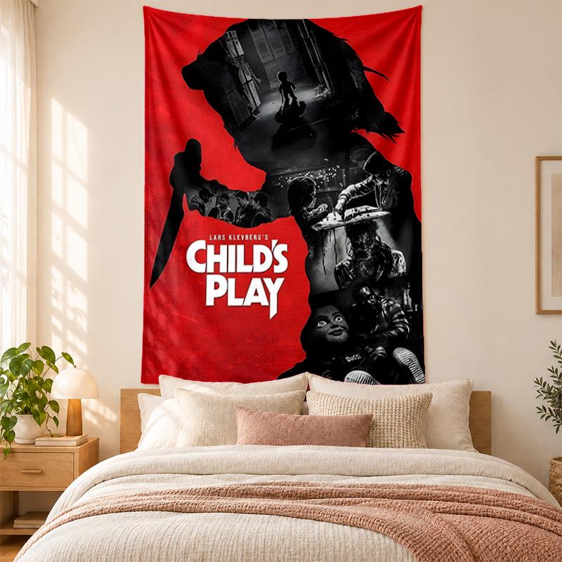 Chucky with Tiffany Tapestry highquality for decorating living room bedroom dorm walls ideal as bedroom wallart orholiday gift
