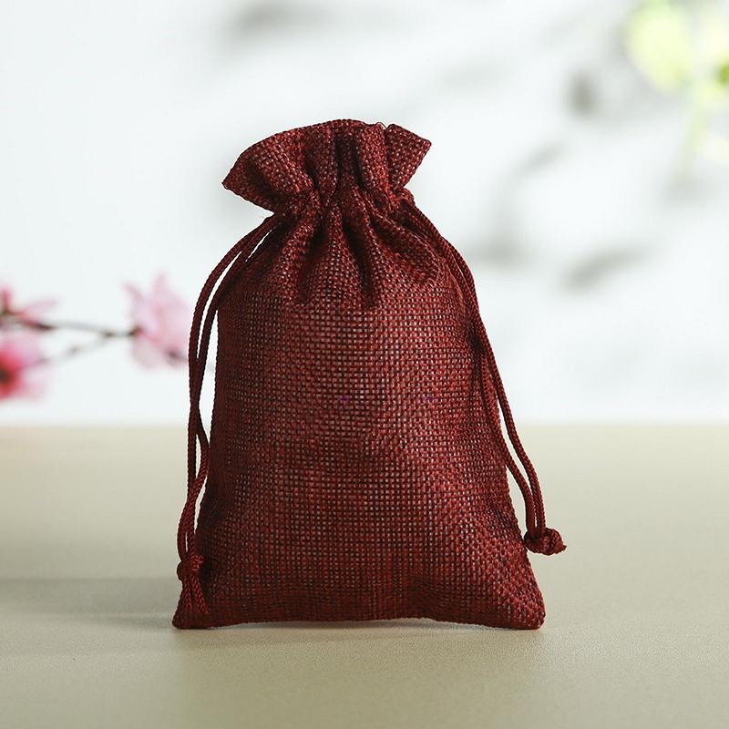 Vintage Linen Burlap Packing Pouch with a Drawstring Perfect for Wedding Candies Gift Packing - 50pcs