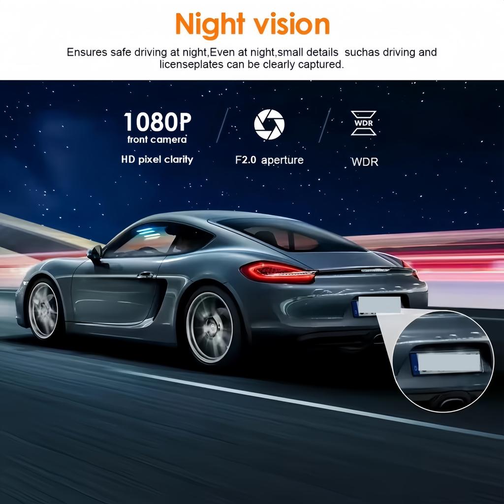 3/4CH Dash Cam, 1080P+720P Multi-Lens, IR Night Vision, Auto Loop Recording Universal Car Fit