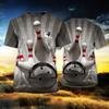 New summer men's bowling T-shirt 3D full print T-shirt suitable for both men and women casual T-shirt
