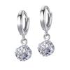 Factory New Arrival Shiny CZ Zircon 925 Sterling Silver Ladies Hoop Earrings Jewelry Birthday Gift for Women