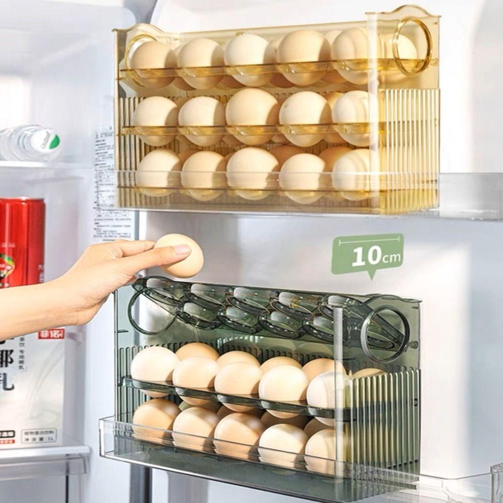 Space Saving Three Layer Egg Rack Large Capacity Egg Holder New Refrigerator Egg Storage Box