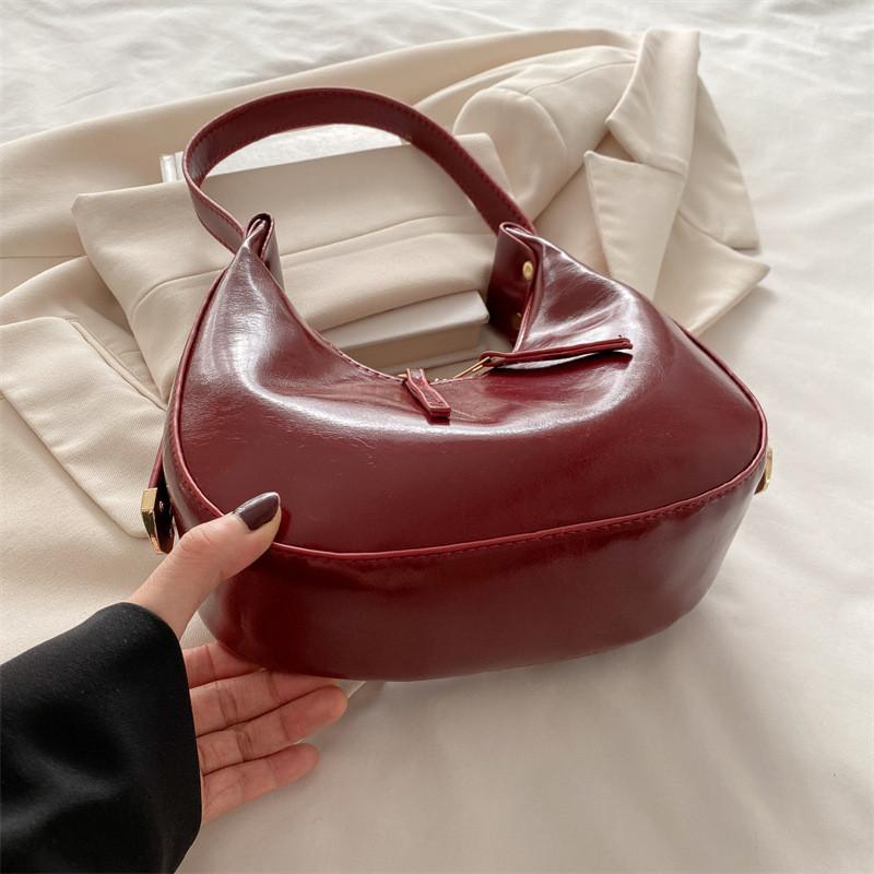 Borsa a Spalla alla Moda a Forma di Raviolo d'Acqua in Pu con Dettagli a Cucitura per Street Style