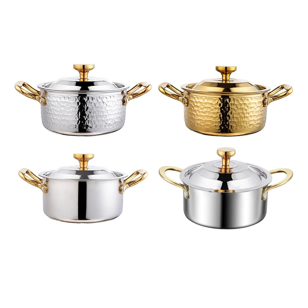 Stainless Steel Hot Pot Easy To Clean Versatile Noodles Cooking Pot Shabu Shabu Pot for Picnic Barbecue Restaurant Party Camping