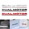 E5 DUAL MOTOR Achterlogo voor Tesla Model 3 Y S X Letters Embleem 3D Auto Styling Spatbord Badge Emblemen Decoratie Auto Accessoires