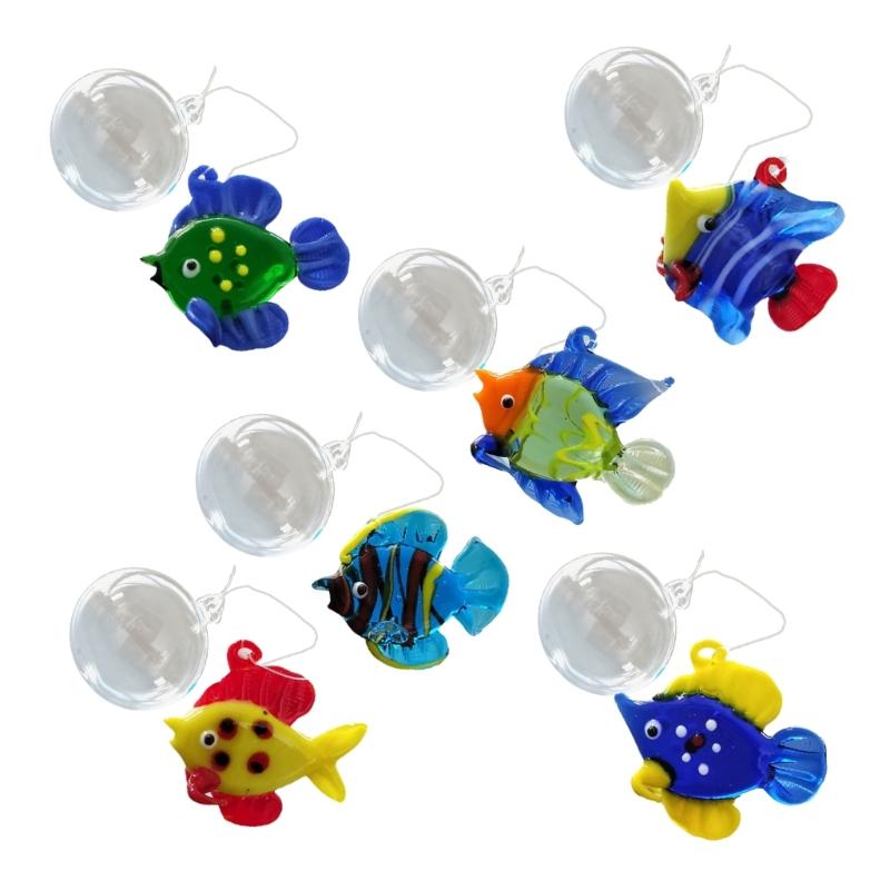 Glass Fish Bubble Window Hangings, Artistic Aquarium Float Decorations X3UC