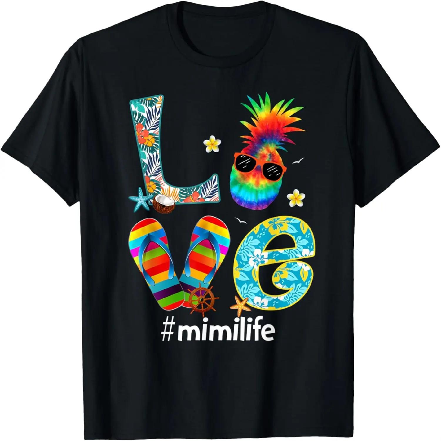 Love Mimi Life Tee Flip Flops Sunglasses Pineapple Summer T-Shirt XXXXXL разноцветный
