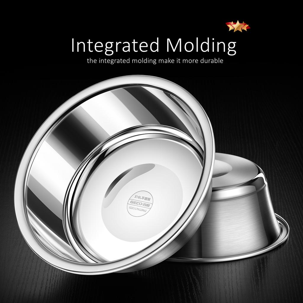 LFGB Certified 316L Stainless Steel Kitchen Basin Ultra Thicken Seafood Container Well Polished Directly Heating Deepened Plates