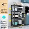 Floor-standing Detachable Kitchen Storage Rack with Wheels and Pot Holder for Microwave and Oven
