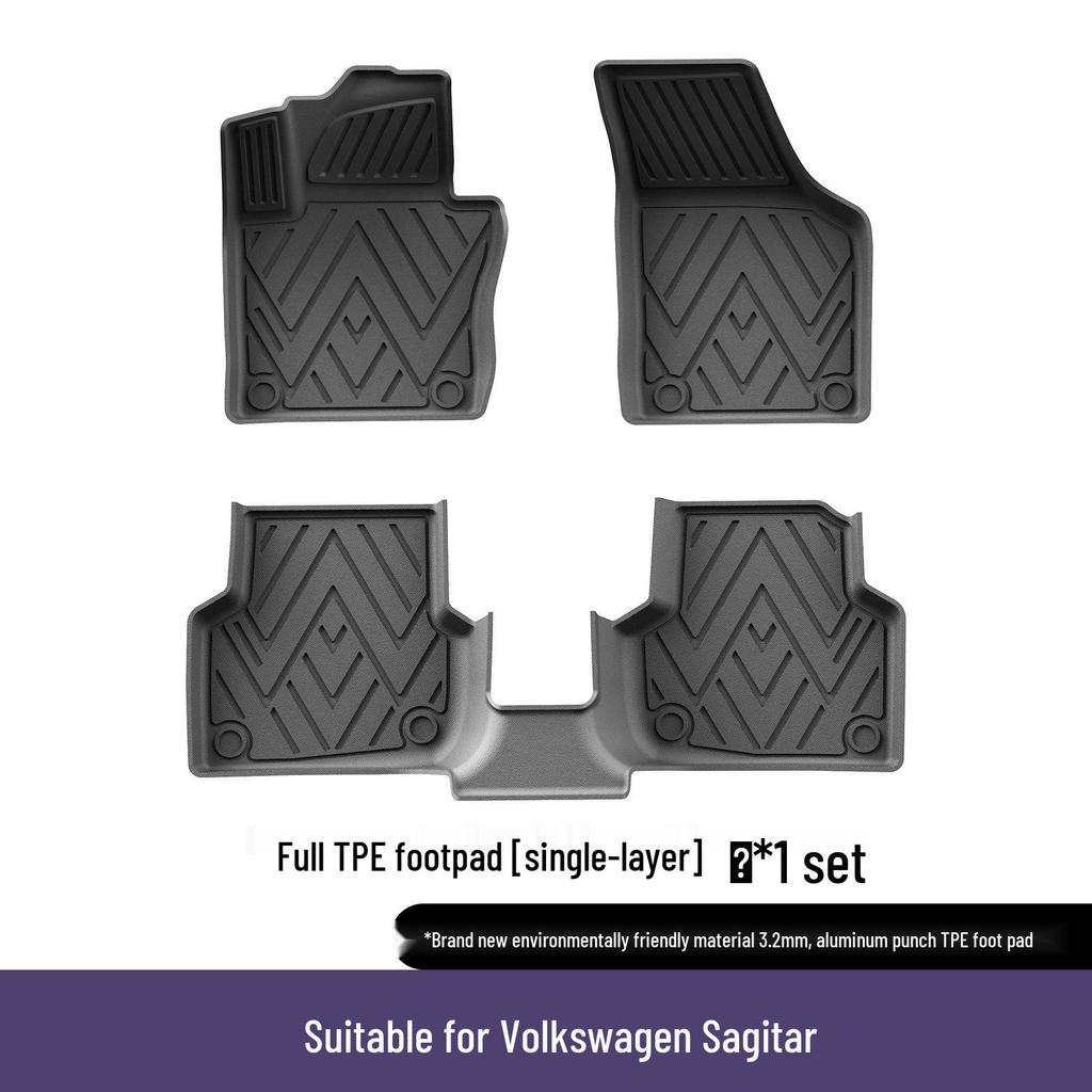 Volkswagen Sagitar TPE Floor Mats (2006-2026): Eco-Friendly, Anti-Slip, Wear-Resistant Mats.