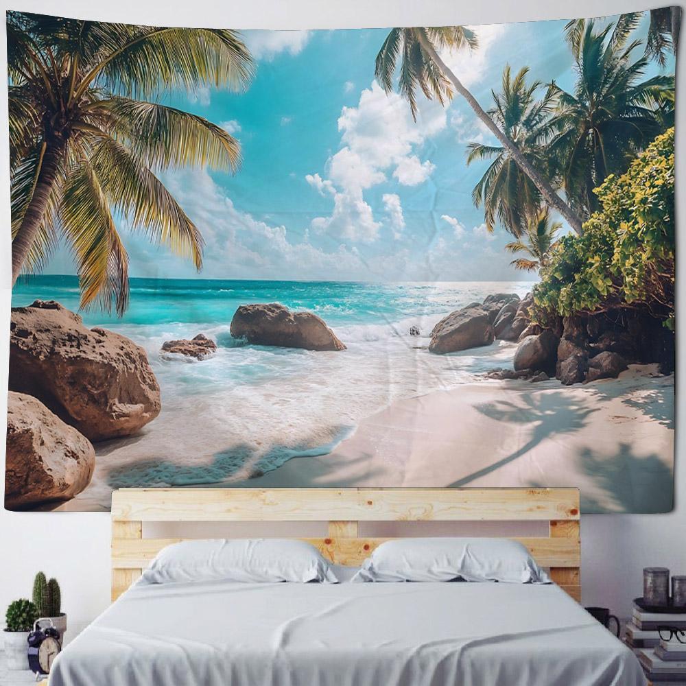 Sea View Tapestry Wall Hanging Bohemian Home Decoration Polyester Fabric Used For Living Room, Bedroom, Dormitory, Fast Shipping