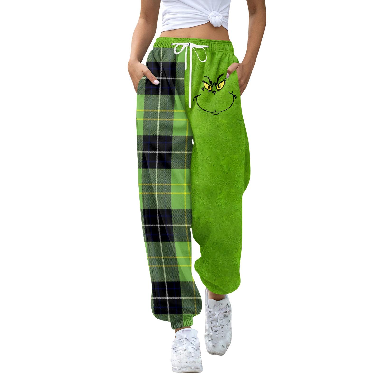 

Women s Casual Fashion Christmas Print Sweatpants With Drawstring Waistband And Cuffed Legs S