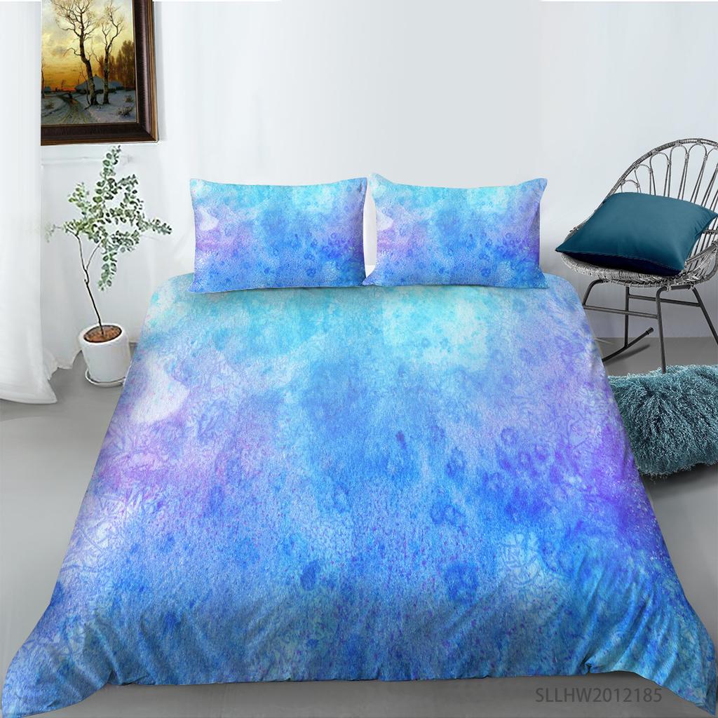 Watercolor Splashing Ink 3D Digital Printing Quilt Cover Pillowcase Two Or Three-Piece Set Polyester