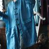 Johnature Women Vintage Long Shirts Stand Long Sleeve Button Patchwork Pockets Spring Chinese Style Blouses