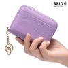 New First-layer Cowhide Short Partition Layer Coin Change Bag RFID Japanese Multi-functional Mini Wallet Women