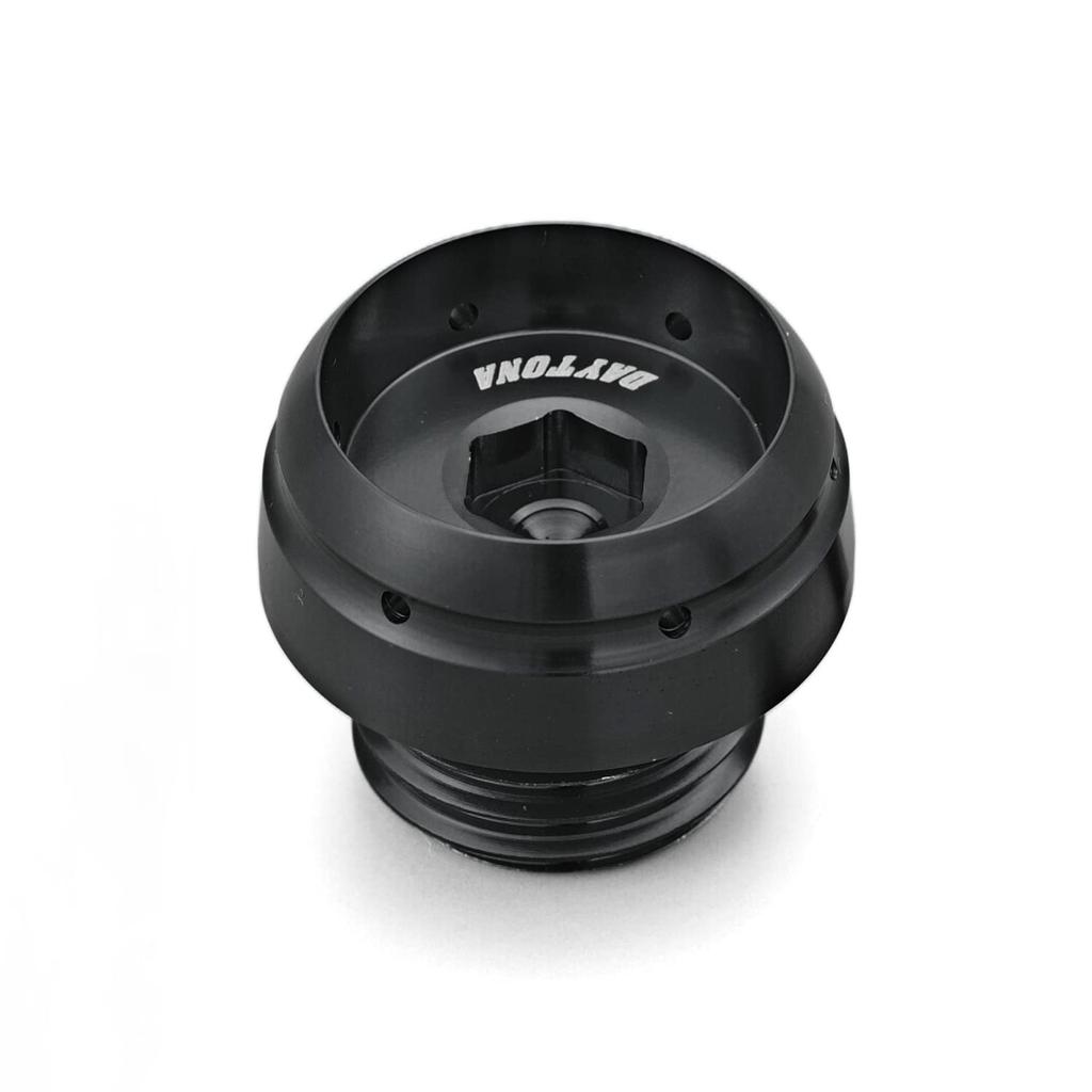 Daytona 98404 Aluminum Billet Motorcycle Filler Cap with O-Ring Suppression Mischief Reduction Shaved
