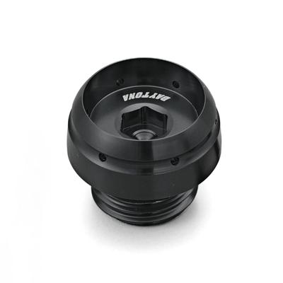 Daytona 98404 Aluminum Billet Motorcycle Filler Cap with O-Ring Suppression Mischief Reduction Shaved