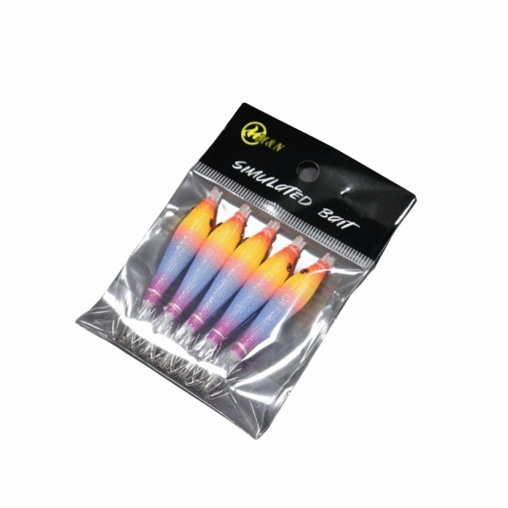 5pcs/bag Luminous UV Fishing Octopus Jig Blowing Tube Squid Hook Explosion Hook Freshwater Fishing