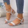 Spring and Autumn New Style Fashionable, Comfortable, Versatile Elegant Casual Round Toe Versatile Thick Heel Sandals