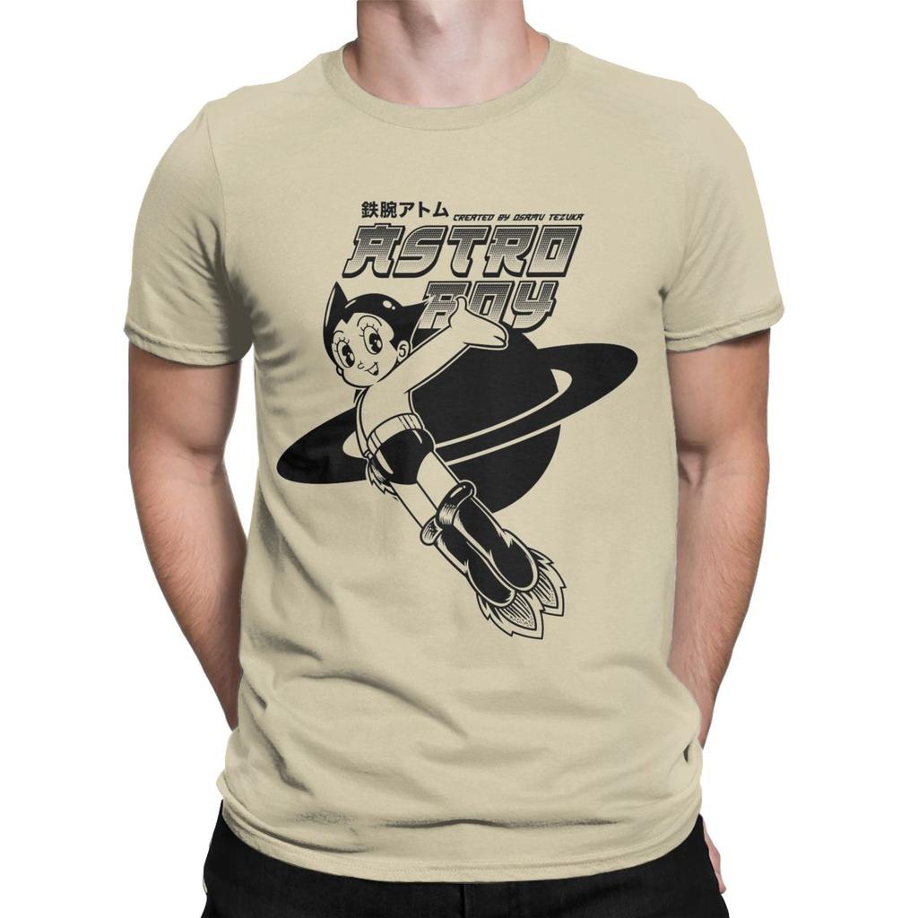Astro Boy T Shirt Men Pure Cotton Vintage T-Shirt O Neck AstroBoy Anime Tee Shirt Short Sleeve Tops Big Size