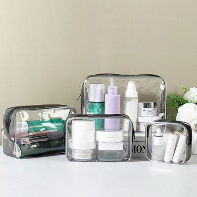Travel Large Capacity Cosmetic Storage Bag PVC Transparent Travel Bag Cosmetic Makeup Bag Zip Wash Pouch