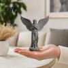 Elegant Angel Statue 3D Printed Praying Figurine Retro Guardian Angle Statue Ornament Artistic Winged Women Decoration for Home Office Housewarming