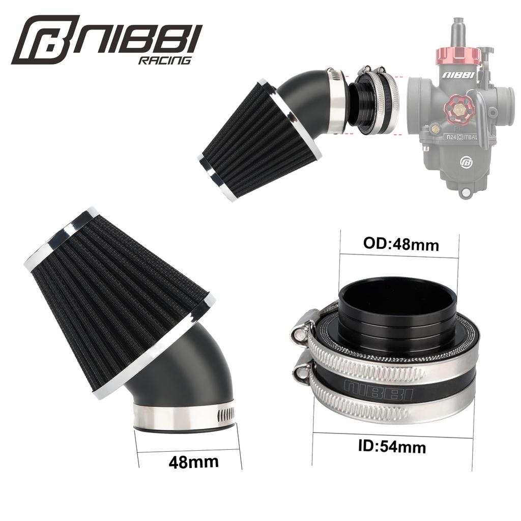 NIBBI Motorcycle 54mm/48mm/42mm/37mm Air Filter Joint Interface Adapter Air Cleaner CNC Intake Manifold for Honda Suzuki Motor