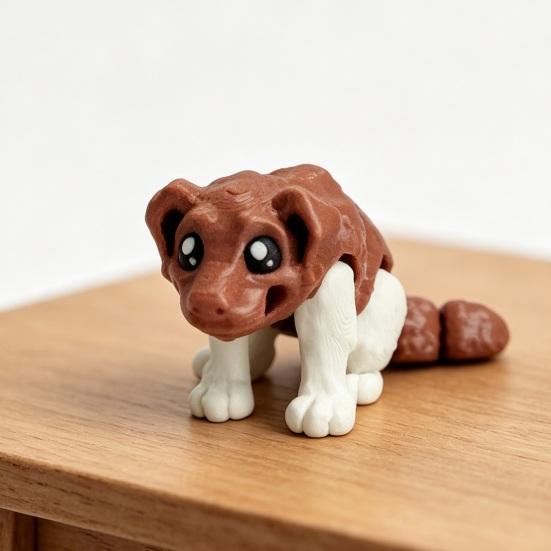 Articulated Dog Figurine, 3D Printed Cute Puppy with Movable Joints, Colorful Desk Pet for Home Office, Stress Relief Toy Gift