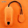 Leather Car Key Case Cover Fob for Porsche Panamera Cayenne Cayman 718 971 911 9YA Macan Boxster Carrera Taycan Accessories