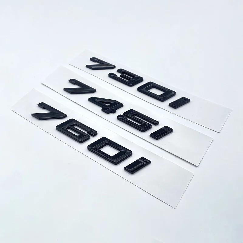 New Font Numbers Letters 730i 740i 745i 750i 760i Top ABS Emblem for BMW 7 Series Car Trunk Nameplate Logo Sticker Black Chrome
